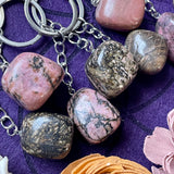 Rhodonite Tumble Stone Keychain