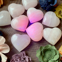 Pink Mangano Calcite Hearts