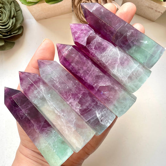 Watermelon Fluorite Tower Point