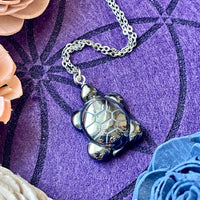 Hematite Turtle Carving Necklace