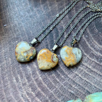 Small Crazy Lace Agate Heart Necklace