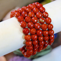 Red Jasper faceted 8mm beaded bracelet