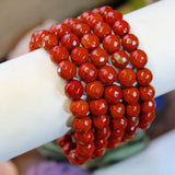 Red Jasper faceted 8mm beaded bracelet