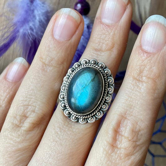 Labradorite Ring, Adjustable Size