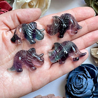 Fluorite Triceratops Carving