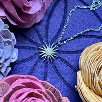 Small Silver Sun Charm Necklace