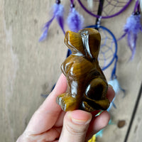 Tiger’s Eye Dog Carving