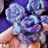 Standing Amethyst Rose Carving