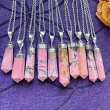 Rhodonite Sterling Silver Pendant Necklace