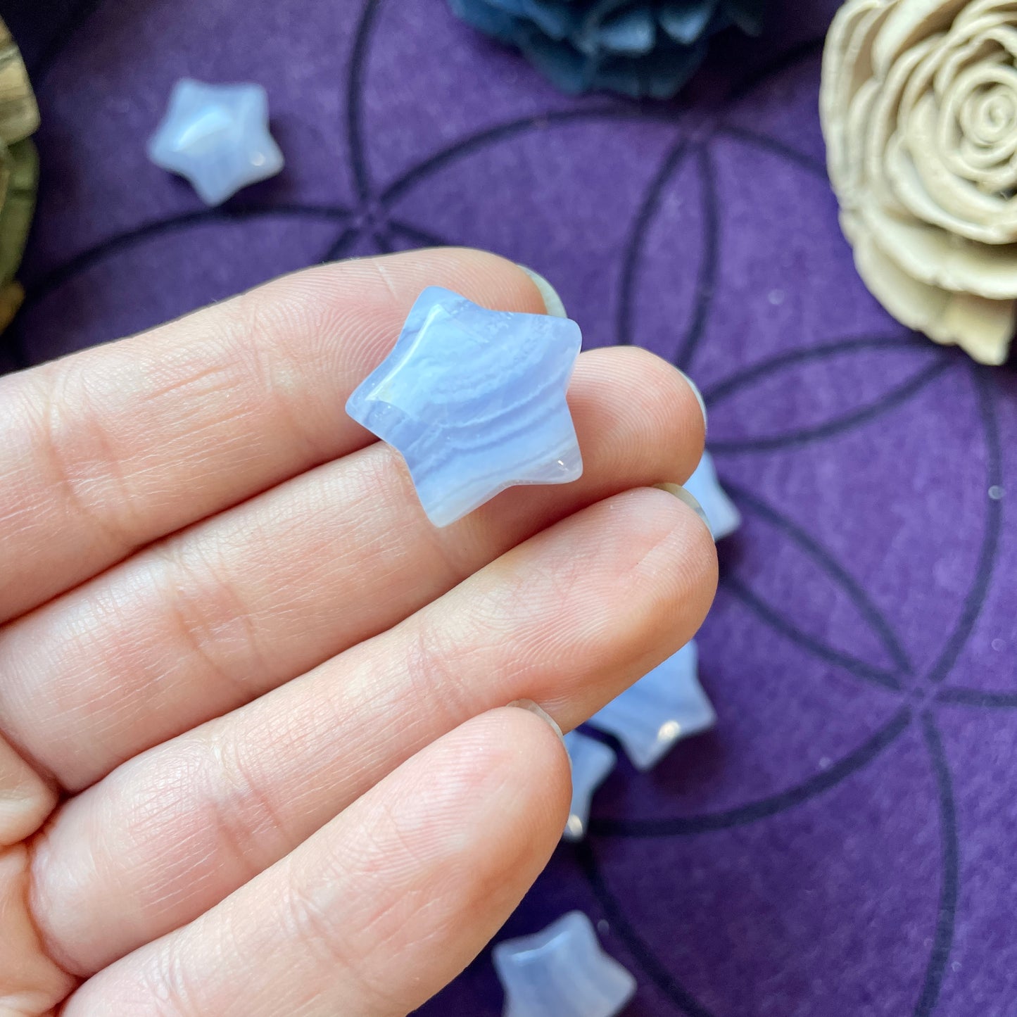 Small Blue Lace Agate Star