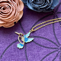 Gold Hummingbird Charm Necklace
