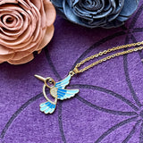 Gold Hummingbird Charm Necklace