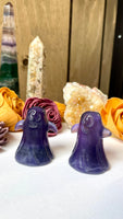 Short Purple Fluorite Ghost Carving