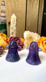 Short Purple Fluorite Ghost Carving