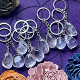 Clear Quartz Tumble Stone Keychain