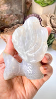 Blue Rose Quartz Mermaid Carving