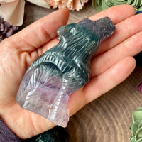 Rainbow Fluorite Howling Wolf