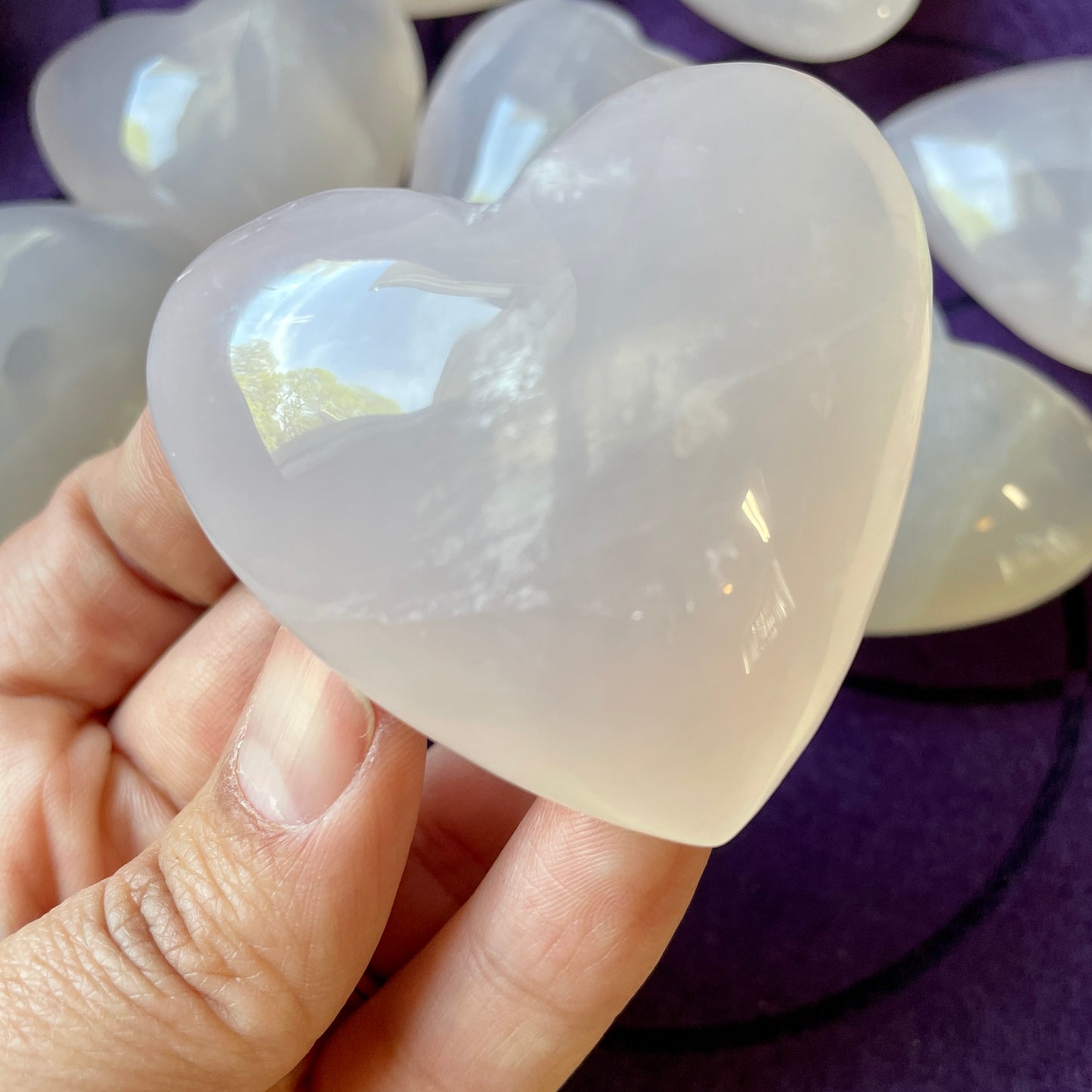 Blue Rose Quartz Puffy Hearts