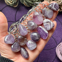 Amethyst Tumble Stone Keychain