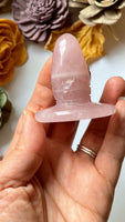 Rose Quartz Witch Hat Carving