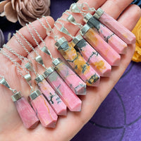 Rhodonite Sterling Silver Pendant Necklace