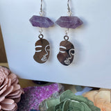 Silhouette Face Earrings (Choose Gemstone)