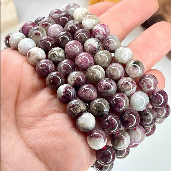 Pink Tourmaline 8mm Beaded bracelet