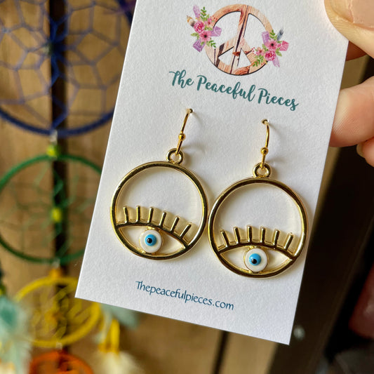 Dangling Eye Earrings