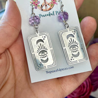Amethyst Dangling Tarot Earrings