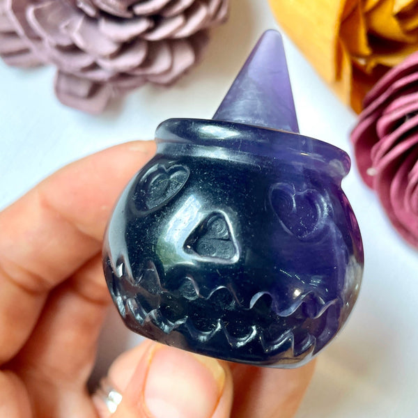 Purple Fluorite Jack-o-lantern Pumpkin Carving