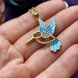Gold Hummingbird Charm Necklace