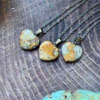 Small Crazy Lace Agate Heart Necklace