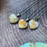 Small Crazy Lace Agate Heart Necklace