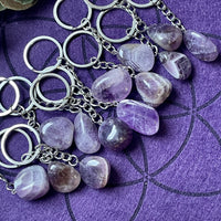 Amethyst Tumble Stone Keychain