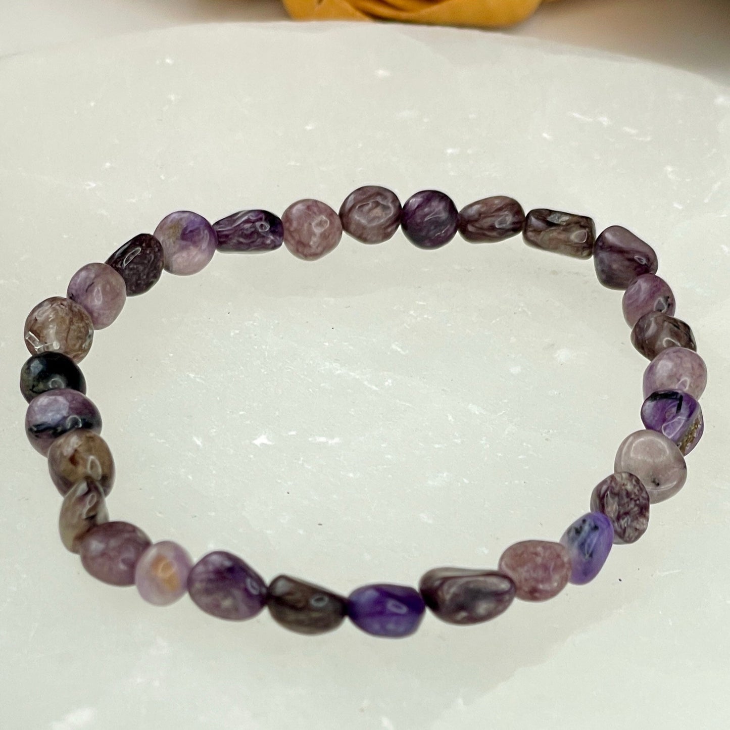 Charoite Tumbled Stone Beaded bracelet