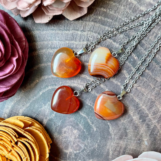 Small Carnelian Heart Necklace