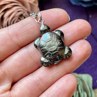Hematite Turtle Carving Necklace