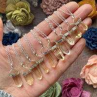 Sterling Silver Natural Citrine Point Necklace