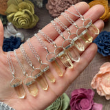 Sterling Silver Natural Citrine Point Necklace