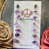 Dangling Amethyst Chip Earrings