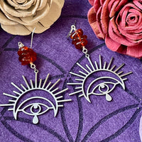 Amber Eye Dangling Earrings