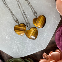 Small Tiger’s Eye Heart Necklace