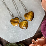 Small Tiger’s Eye Heart Necklace