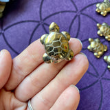 Small Pyrite Turtle Carving Pendant