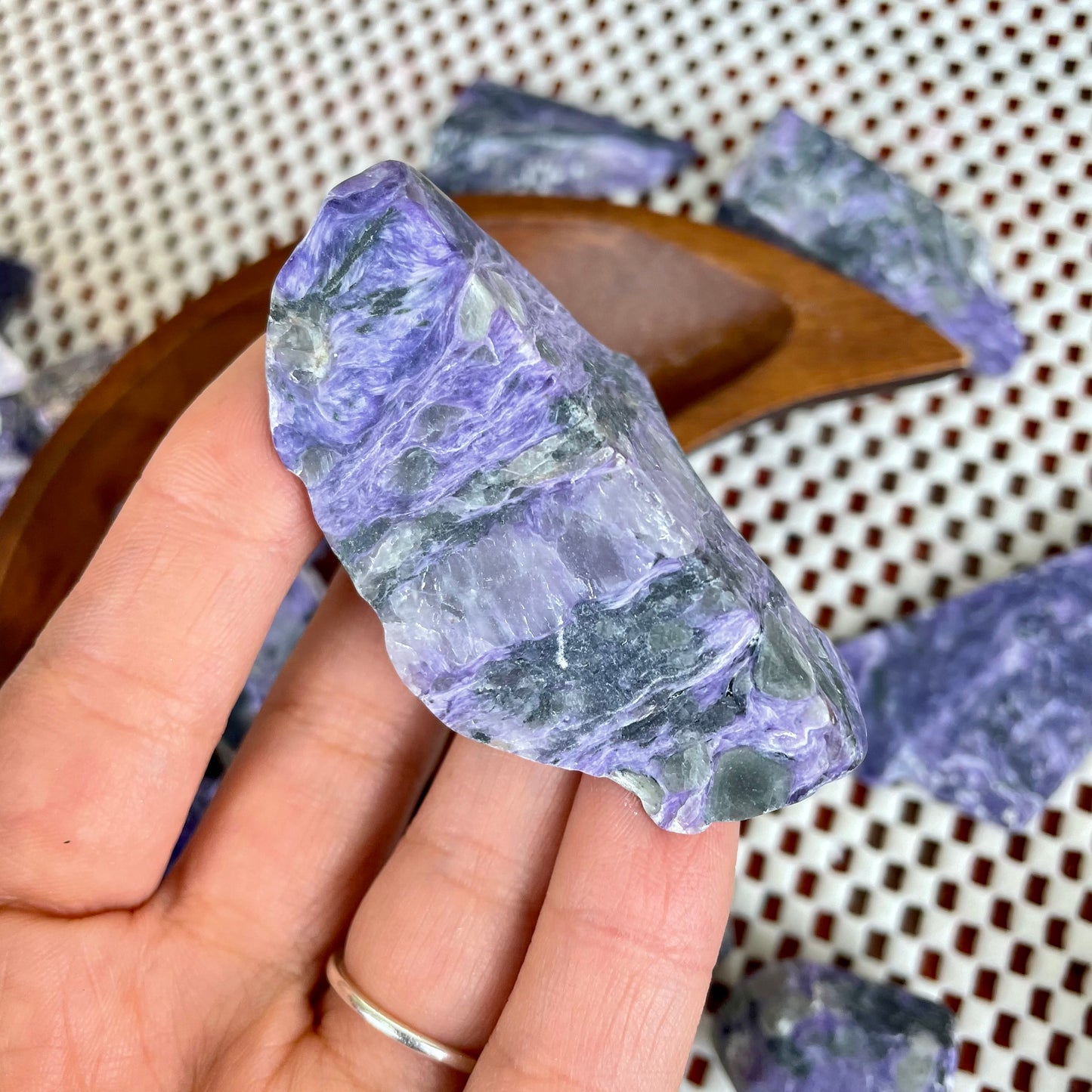 Charoite Half Polished Stone
