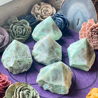 Garnierite (Green Moonstone) Half Polished Point