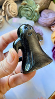 Silver Sheen Obsidian Ghost Carving