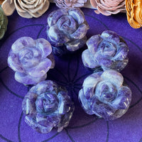 Standing Amethyst Rose Carving