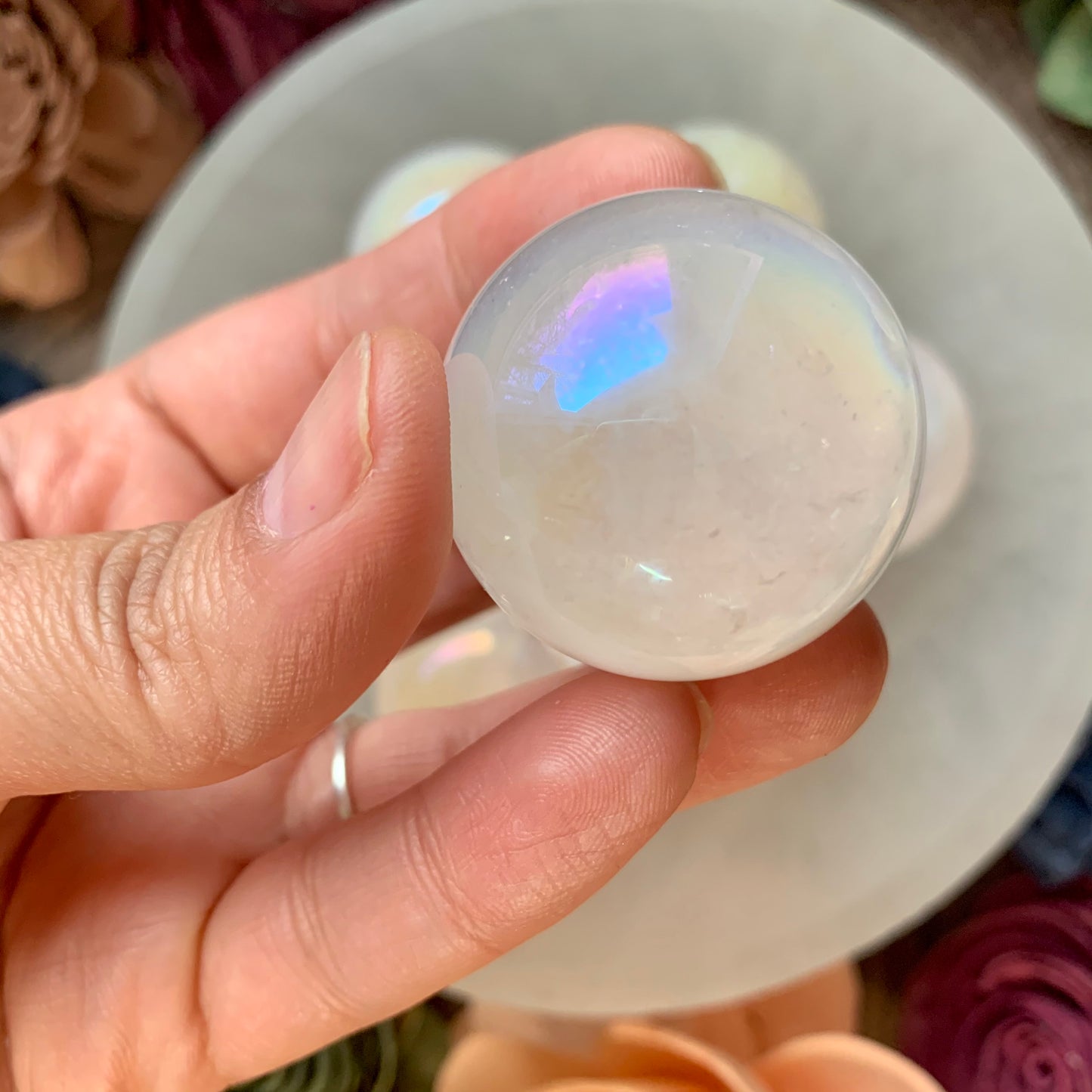 Angel Aura Rose Quartz Sphere