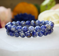 Sodalite faceted 8mm beaded bracelet